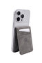 Magnetic Gray Adhesive 4-Compartment Magnetic Card Holder with Clipstand Stand