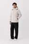 Men's Stone-Colored, Removable Fur Hooded, Water and Wind-Resistant Oxford Fabric Winter Coat - 4