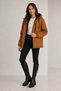 Women's Tan, Plush Lined, Hooded Water and Wind Resistant, Winter Coat & Parka - 3