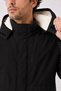 Men's Black, Removable Fur Hooded, Water and Wind-Resistant Oxford Fabric Winter Coat - 5