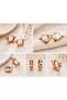 Rose Steel Spike Hoop Earrings - 2