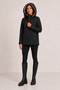 Women's Black, Plush Lined, Removable Hood, Wind and Water Resistant, Winter Coat-Overcoat-Parka - 3