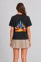 Women's Dubai Futuristic Desert and City Design - Back Print - Black - 2