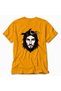 Men's Minimalist Zen Warrior Illustration Print Back Printed - Yellow - 4