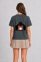 Women's Modern Japanese Style Mountain and Gate Image - Back Print - Smoked - 2