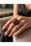 Vintage Authentic Bronze Red Stone Adjustable Women's Ring - Special Design Jewelry
