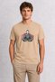 Men's Minimalist Ronin and Zen Design T-Shirt Print - Cream