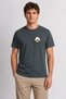 Men's Retro Mountain and Moon Badge Design - Smoked