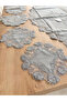 Living Room Set Dowry Set Gray Runner Set 5 Piece Linen Tablecloth Runneri Flowers - 5