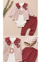 Kiz Baby Girl Patterned 3-Piece Set Jacket, Snap Fastener Bodysuit and Pants Set - 2