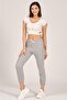 Women's Gray Sweatpants with Elastic Waist and Legs