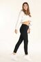 Women's Black Pocketed Sweatpants - 2