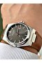 Brown Color 5 Atm Leather Band Men's Wristwatch with Calendar 8261Lc - 2