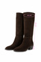 Women's Boots Genuine Brown Suede Leather