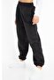 Black Waist Cuff Elastic Economical Soft Women's Sweatpants - 3