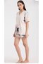 Women's Short Sleeve Shirt Shorts Pajama Set Flower - 4