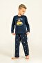 Father&Son Long Sleeve Navy Blue Printed Pajama Set (Father and Child Sold Separately) (Socks as a Gift) - 4