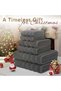 Safi Plus Towel Set Luxury Hotel Quality 600 GSM Genuine Combed Cotton, Super Soft & Absorbent Family Bath Towels 6 Piece Set - 2 Bath Towels, 2 Hand Towels, 2 Washcloths - Dark Grey - 2
