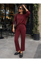 Women's Stylish Casual Ribbed Two-Piece Set – Long Sleeve Blouse & Pants - 5