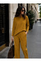 Women's Stylish Casual Ribbed Two-Piece Set – Long Sleeve Blouse & Pants - 3
