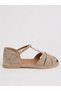 Lina Genuine Leather Beige Suede Handmade Buckle Comfortable Wide Fit Women's Sandals