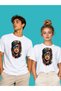 Unisex Women's Pop Art Graphic Printed Oversize Cotton White T-Shirt with Glasses - 2