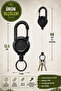 Retractable Automatic Carabiner Keychain with Reel 68 cm Steel Wire Belt Hanger Black - 6