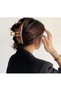 Gold Metal Latch Buckle Large Size Curved Strong Grip Hair Clip - 2