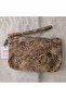Genuine Lambskin Patterned Design Clutch Handbag with Removable Strap 20X13 cm - 7