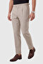 Men's Beige Safari Jacket Slim Fit 2-Piece Suit – Pleated Double-Legged Trousers 2600723 - 4