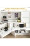 Home Office Desk with Storage Shelf, Wood Computer Desk, Modern Simple Workstation, Study Writing Table, Gaming Table for Home and Office (100 * 48 * 120cm(White)) - 4