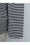 Crew Neck Striped Viscose Sweatshirt - Black - 6