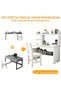 Home Office Desk with Storage Shelf, Wood Computer Desk, Modern Simple Workstation, Study Writing Table, Gaming Table for Home and Office (100 * 48 * 120cm(White)) - 5