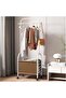 Elegant White Garment Rack with Spacious Storage Basket, 172cm Tall and 60cm Wide Design, Smooth Rolling Wheels, Durable Metal Construction, Multifunctional Clothing Organizer for Bedroom, Dressing Ar - 5