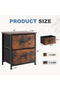 Rustic Nightstand with 2 Fabric Drawers, Metal Frame Bedside Storage Cabinet, End Side Table for Bedroom - 5