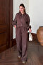 Brown Garnished Bomber Pants Set - 51458 - 2