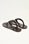 Women's Brown Jelly Flip Flops with Heart Detail and Brown Buckle Summer Slippers - 4