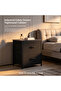 Rustic Nightstand with 2 Fabric Drawers, Metal Frame Bedside Storage Cabinet, End Side Table for Bedroom - 2