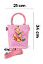 Teddy Island Handheld Crossbody Shoulder Bag Pink - 5
