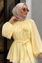 Floral Detailed Balloon Sleeve Tunic Tsd260264 Yellow - 4