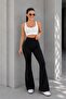 Women's Crepe High Waist Spanish Flare Pants - 4