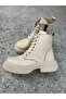 Children's Genuine Leather Orthopedic Boots Beige