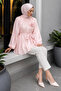 Floral Detailed Balloon Sleeve Tunic Tsd260264 Pink - 2