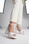 Shoe Basket 5332 Women's Blunt Toe 10 cm Thick Heel Patent Leather Platform Shoes - 3