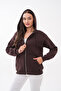 Iron Zipper Hooded Sweatshirt with Pockets and Three Threads - 6