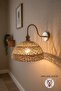 Bohemian Alaca Ecru Recycle Yarn Jute Handmade Metal Antique Body Sconce Wall Lamp - 3