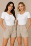 Women's Crew Neck Short Sleeve 95% Cotton Stretch Bodysuit 2-Piece White - 2