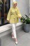 Floral Detailed Balloon Sleeve Tunic Tsd260264 Green - 3