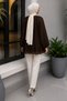 Floral Detailed Balloon Sleeve Tunic Tsd260264 Brown - 6