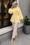Floral Detailed Balloon Sleeve Tunic Tsd260264 Yellow - 3